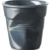 Tasse Revol Cappuccino Froissé 18cl en porcelaine Graphite