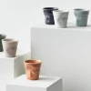 Tasse Revol Cappuccino Froissé 18cl en porcelaine Bleu Mistral