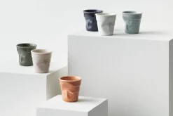 Tasse Revol Cappuccino Froissé 18cl en porcelaine Bleu Mistral