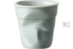 Tasse Revol Cappuccino Froissé 18cl en porcelaine Bleu Mistral
