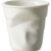 Tasse Revol Cappuccino Froissé 18cl en porcelaine Blanc Coquille