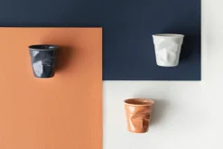 Tasse Revol Cappuccino Froissé 18cl en porcelaine Blanc Coquille