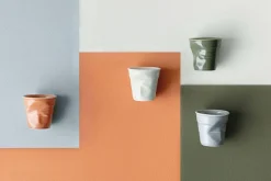 Tasse Revol Cappuccino Froissé 18cl en porcelaine Vert Garrigue