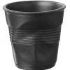 Tasse Revol Espresso Froissé 8cl en porcelaine noire satinée