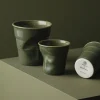 Tasse Revol Espresso Froissé 8cl en porcelaine Vert Garrigue