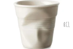 Tasse Revol Espresso Froissé 8cl en porcelaine Gris Galet