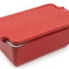 Terrine avec presse Peugeot en céramique rouge