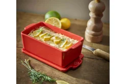 Terrine avec presse Peugeot en céramique rouge