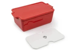 Terrine avec presse Peugeot en céramique rouge
