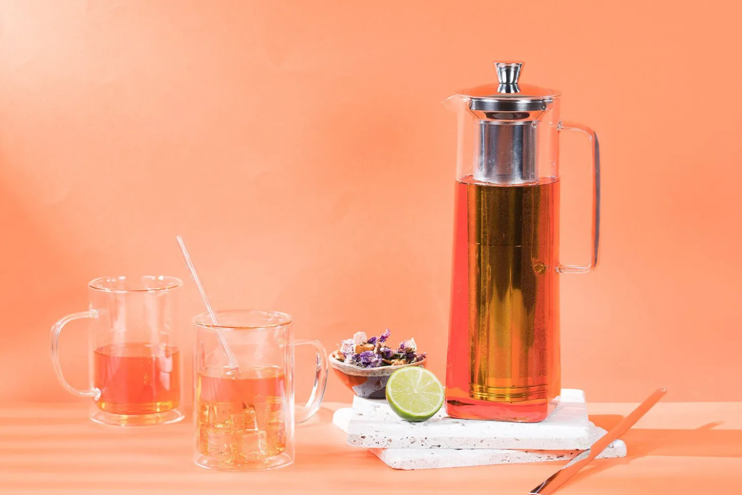Théière Cristel Long Island 1,5L en verre borosilicate avec filtre démontable