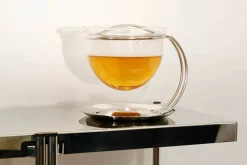 Théière Mono Filio 1,5L en verre borosilicate avec support en inox 18/10