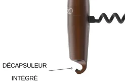 Tire-bouchon aluminium Lance coloris chocolat fabriqué en France