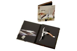 Tire-bouchon professionnel Legnoart Ghemme WF-1 en acier satiné et manche en bois