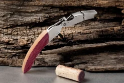 Tire-bouchon sommelier Ligne W Origine manche en chêne finition lie de vin