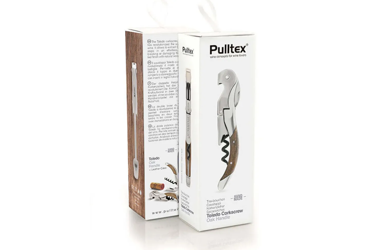 Tire bouchon sommelier Pulltex Pulltap's Toledo bois + étui cuir offert