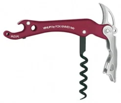 Tire bouchon VINUM Fox Knives 12cm alu anodisé bordeaux