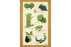 Torchon de cuisine Beauvillé Légumes Verts fabriqué en France 50x80cm