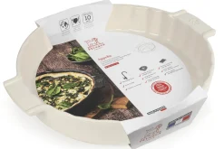 Tourtière Peugeot Appolia en céramique écru diamètre 28cm