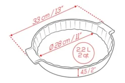 Tourtière Peugeot Appolia en céramique ardoise diamètre 28cm