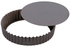 Tourtière ronde cannelée bord haut Gobel anti-adhérent fond mobile