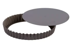 Tourtière ronde cannelée Gobel anti-adhérent fond mobile