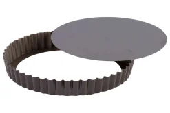 Tourtière ronde cannelée Gobel anti-adhérent fond mobile