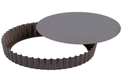 Tourtière ronde cannelée Gobel anti-adhérent fond mobile