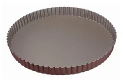 Tourtière ronde cannelée Gobel anti-adhérent fond fixe - Diamètre 26cm