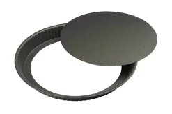 Tourtière ronde cannelée Gobel anti-adhérent fond mobile et bord plat
