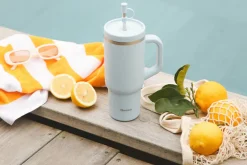 Travel cup isotherme Qwetch Matt inox recyclé 900ml – 8 coloris