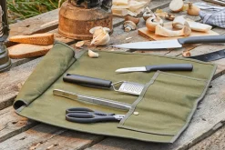 Trousse de cuisinier vide Triangle en toile cirée kaki 45 x 35,5cm