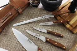 Trousse en cuir 5 couteaux de cuisine Au Nain Bistronome