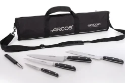 Trousse 8 places Arcos & Euro-Toques Manhattan - 4 couteaux forgés + 1 éplucheur