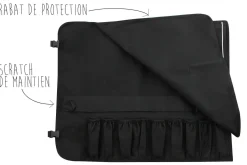 Trousse vide Wusaki pour 9 couteaux et ustensiles + 2 poches de rangement