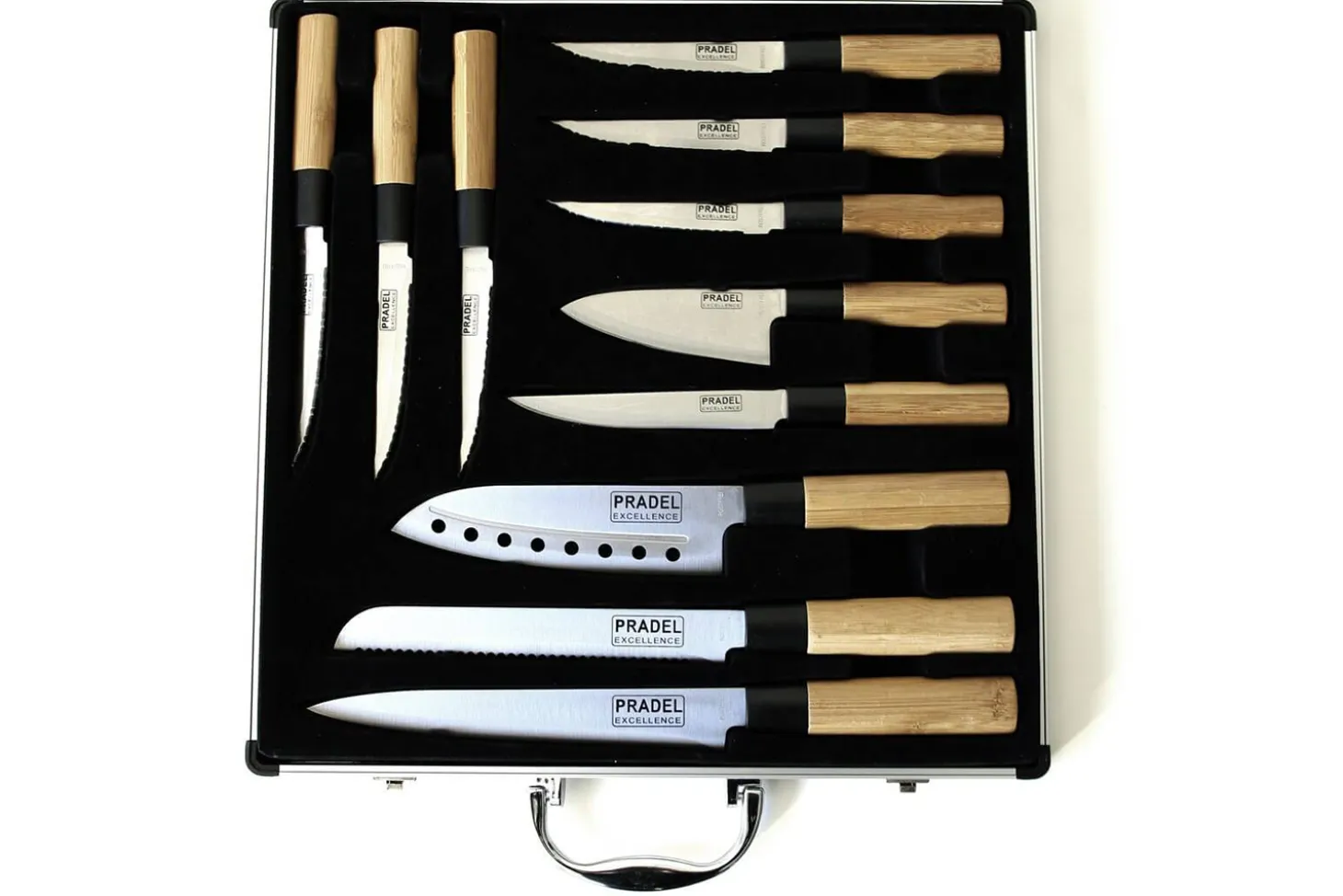 Valise de 11 Couteaux type Japonais Pradel Excellence