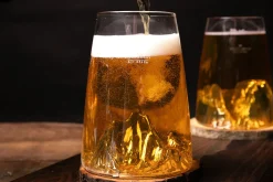 Verre à spiritueux long Alaskan Maker Topographic Mont Everest en verre critsallin