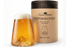 Verre à spiritueux long Alaskan Maker Topographic Mont Fuji en verre cristallin