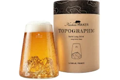 Verre à spiritueux long Alaskan Maker Topographic La Meije en verre cristallin