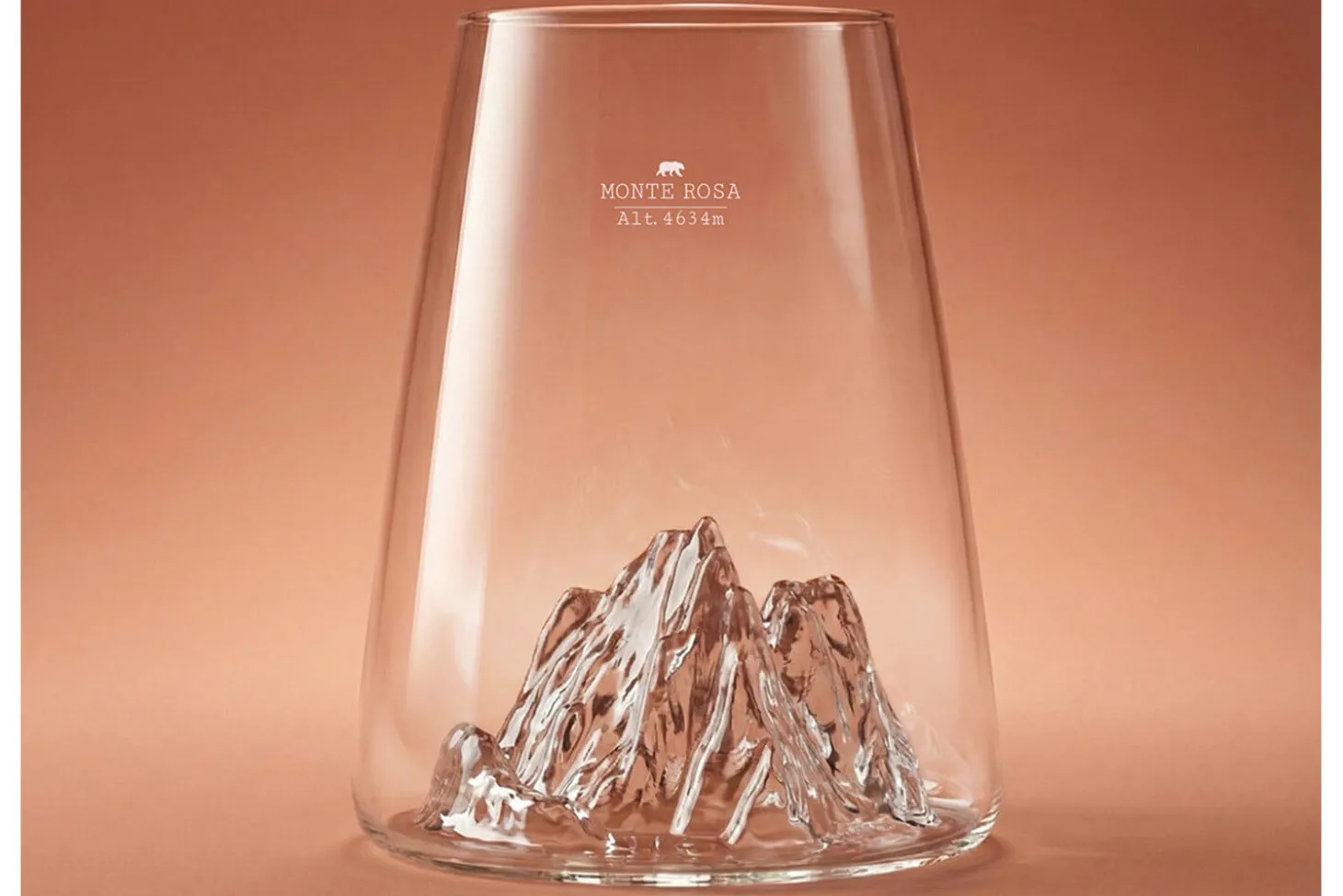 Verre à spiritueux long Alaskan Maker Topographic Mont Rosa en verre cristallin