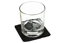 Verre à whisky avec dessous de verre Selbrae House - Motif cerf