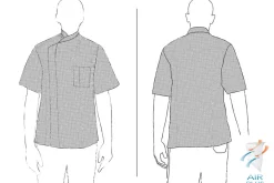Veste de cuisine unisexe Egochef Pizzaiolo noire 100% Air Plus à manches courtes