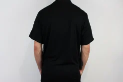 Veste de cuisine unisexe Egochef Pizzaiolo noire 100% Air Plus à manches courtes