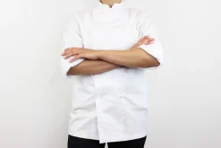 Veste de cuisine unisexe Egochef Rex blanche 100% coton à manches longues