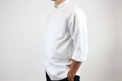 Veste de cuisine unisexe Egochef Rex blanche 100% coton à manches longues