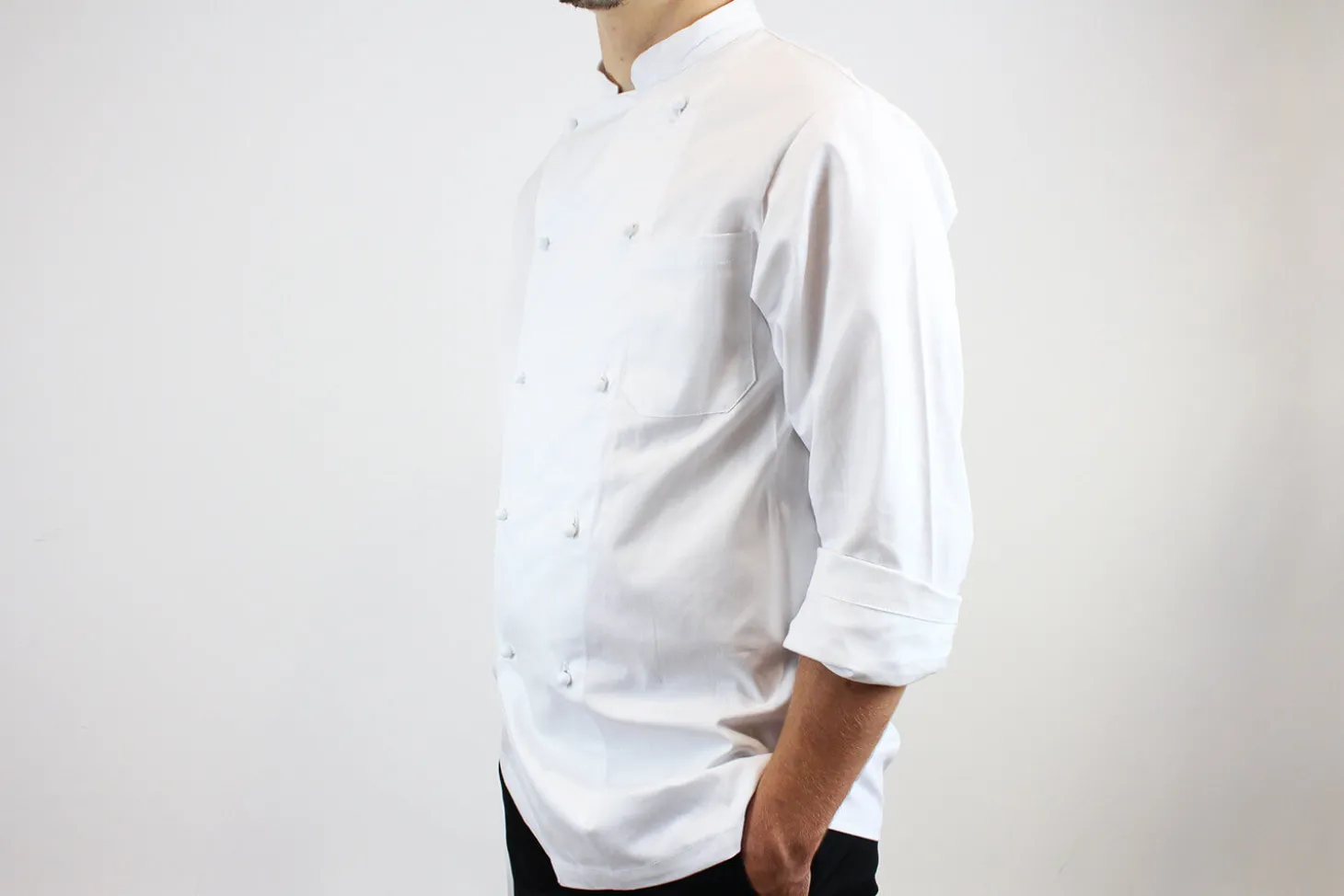 Veste de cuisine unisexe Egochef Rex blanche 100% coton à manches longues