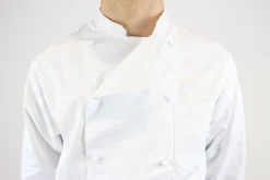 Veste de cuisine unisexe Egochef Rex blanche 100% coton à manches longues