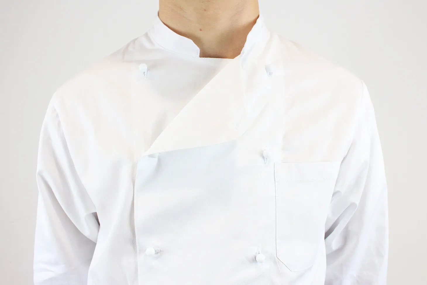 Veste de cuisine unisexe Egochef Rex blanche 100% coton à manches longues
