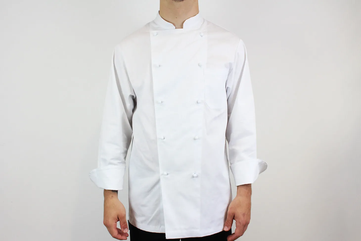 Veste de cuisine unisexe Egochef Rex blanche 100% coton à manches longues