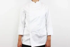 Veste de cuisine unisexe Egochef Rex blanche 100% coton à manches longues