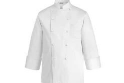 Veste de cuisine unisexe Egochef Rex blanche 100% coton à manches longues